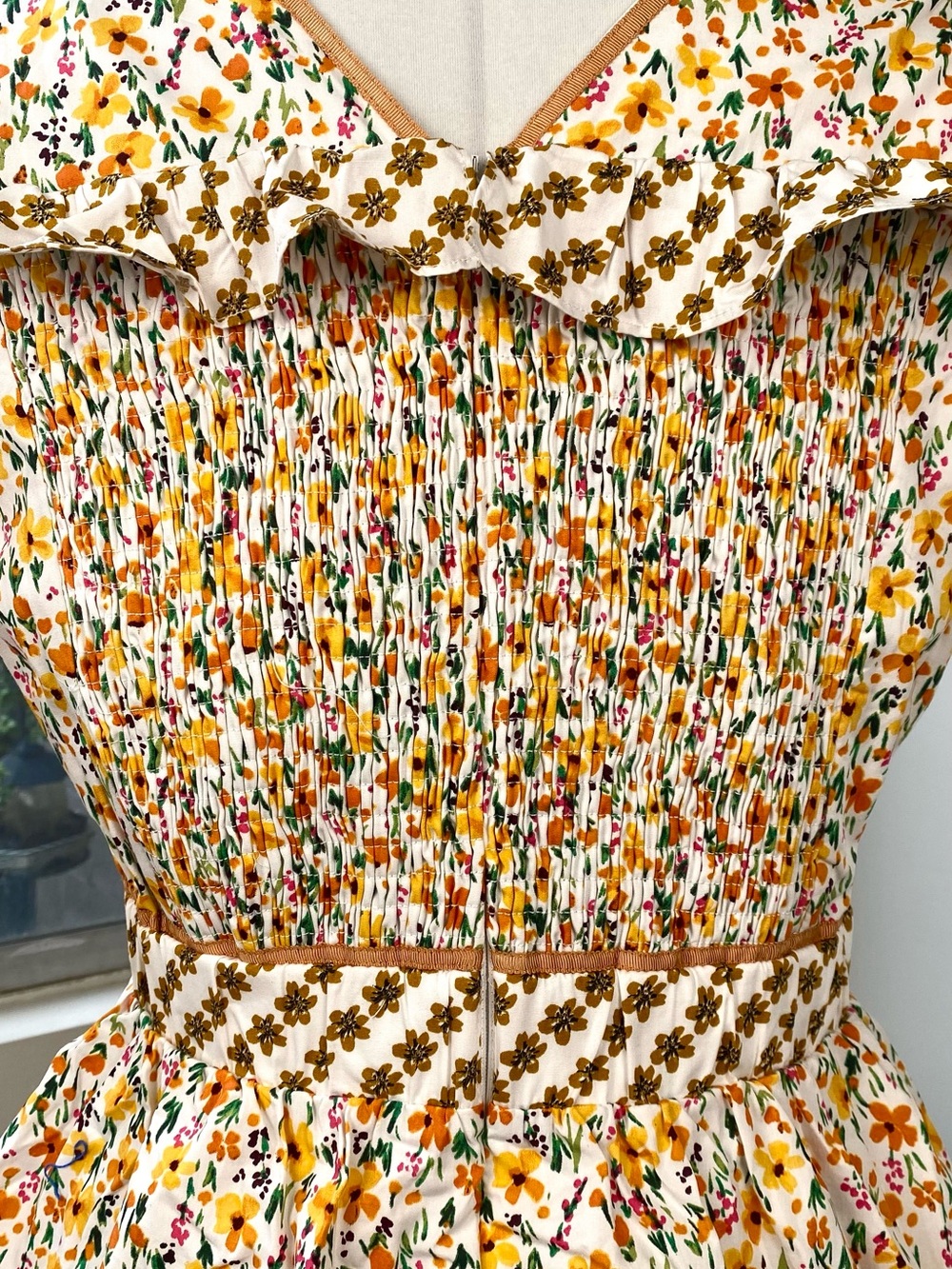 Lost + Wander NWT Spring Sunrise Yellow Multi Floral Tiered Mini Dress, Size M - Picture 9 of 12